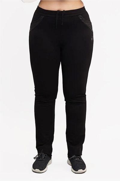bilcee Pantaloni de trening din bumbac negru de mărime mare - Detaliu buzunar 6588