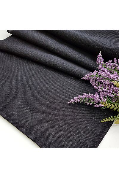 Bimotif Alergăre, Negru cu Sclipici 45x155 Cm