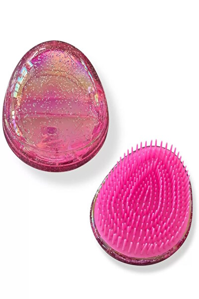 CAŞ DEKORASYON Φορητή βούρτσα/χτένα μαλλιών με λεπτομέρεια από γκλίτερ σε ροζ...