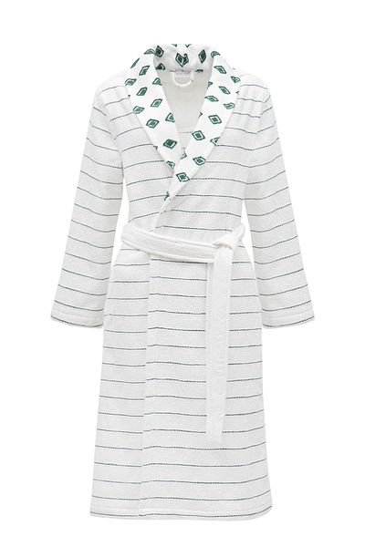 Ecocotton Halat de baie pentru femei İmre 100% bumbac organic verde jacquard
