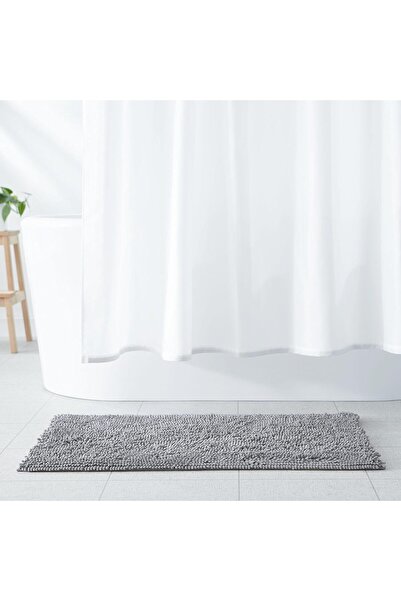 Amazon basics Non-Slip Microfiber Shag Bathroom Rug Mat, 53.3 x 86.3 cm, Platinum
