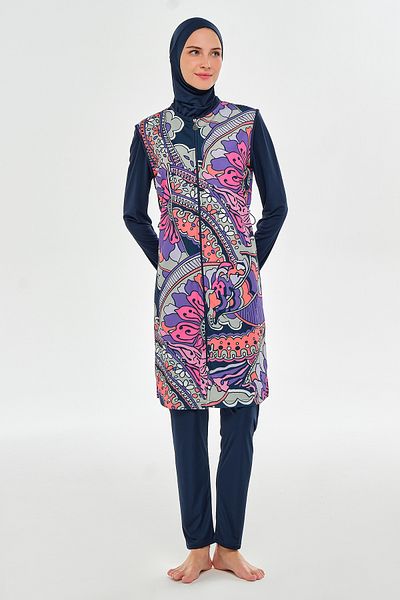 ROZAMAY Fully Covered Hijab Swimsuit 3306 Dark Navy Blue
