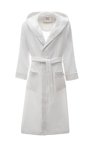 Ecocotton Ecosoft New ανδρικό μπουρνούζι 100% οργανικό βαμβάκι Dobby Cream