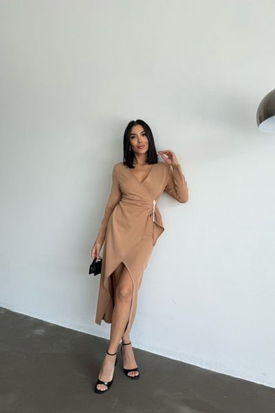gelirr Double-Breasted broches detailed dress - beige