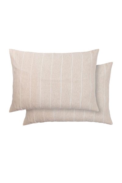 Ecocotton Raisa Μαξιλαροθήκη 2 τεμαχίων 100% βαμβάκι κάνναβης μείγμα μπεζ 50x70 εκ.