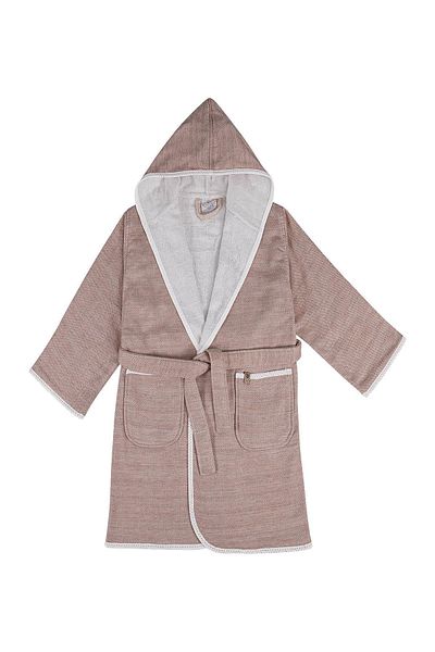 Ecocotton Halat de baie pentru fete Hasna 100% bumbac organic in Melange Terra