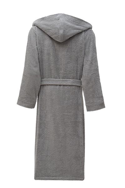 Ecocotton Ecosoft New ανδρικό μπουρνούζι 100% οργανικό βαμβάκι Dobby Grey