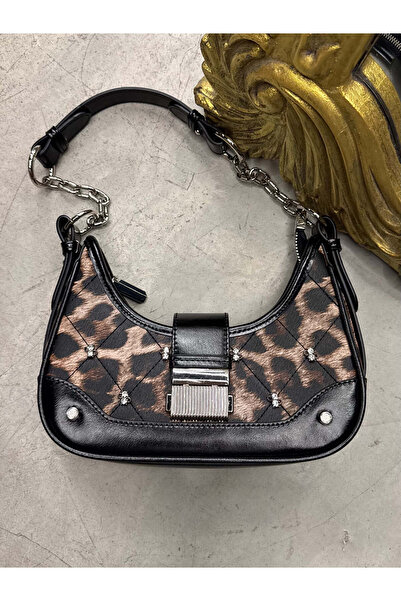 missswans Keina Tek Bölmeli Değiştirilebilir Çift Askılı Klips Kapama Taş İşl...