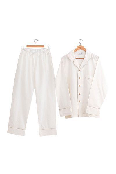 Ecocotton Σετ ανδρικές πιτζάμες Reya 100% οργανικό βαμβάκι λινό κρέμα