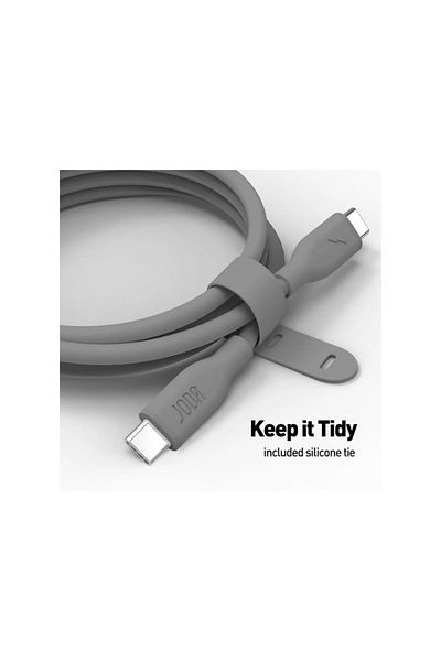 Joda Silicone Charging Cable Type-C to Type-C - 1 Meter - 60 W - Grey - CB005AGUN1