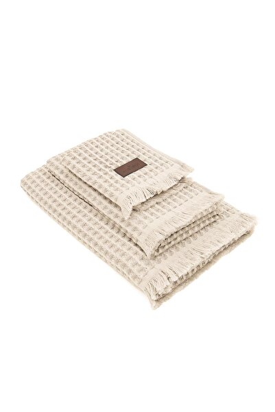 Ecocotton Seren 3-комплект рушників 100% органічна бавовна Waffle Pike Бежевий