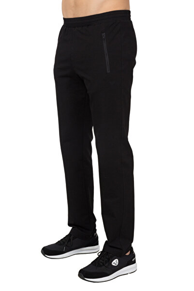 bilcee Black Men's Sweatpants - Pocketed, Relaxed Fit, Straight Leg, Sports and Casual - 1732
