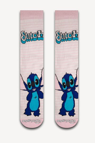Neşeli Çoraplar Pink Stitch Colored Men's Socks