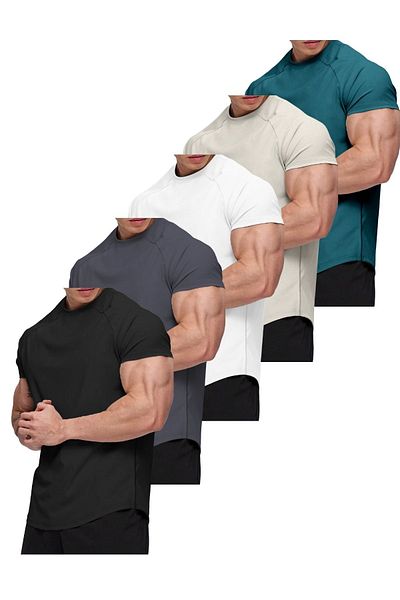 GHASSY CO. Tricou din bumbac pieptănat, cu croială ovală, din bumbac, pentru bărbați, Ghassy Co