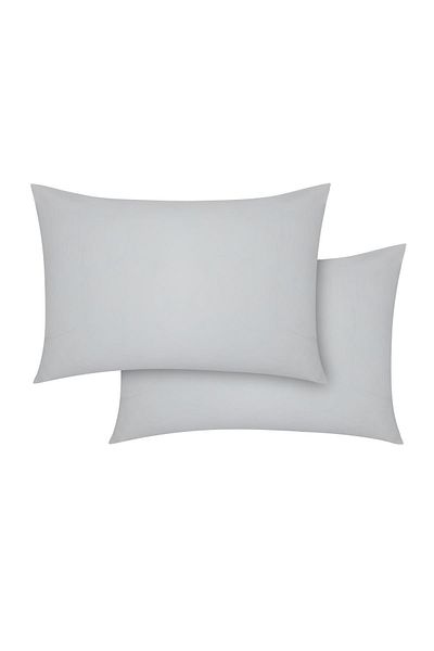 Ecocotton Pachet 2 Fete de Perna Solide 100% Bumbac Organic Percal Crema 50x70 Cm