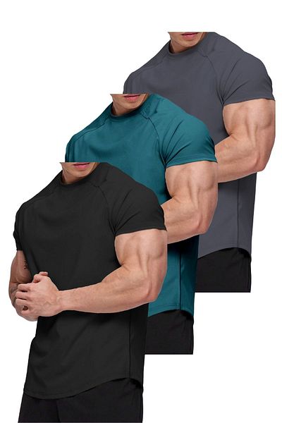 GHASSY CO. Tricou din bumbac pieptănat, cu croială ovală, din bumbac, pentru bărbați, Ghassy Co.