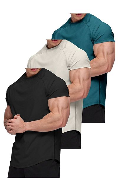 GHASSY CO. Tricou din bumbac pieptănat, cu croială ovală, din bumbac, pentru bărbați, Ghassy Co.