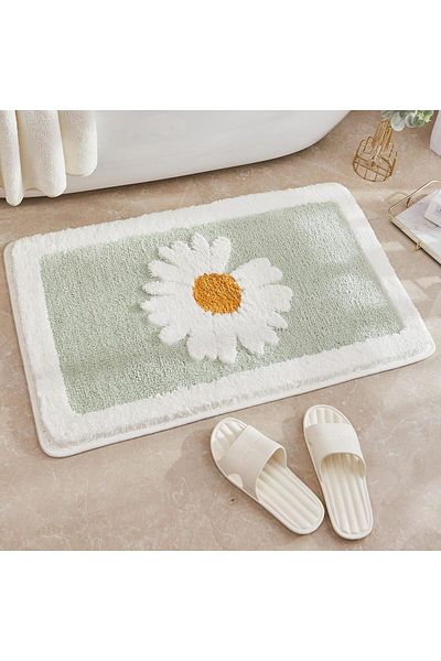COOYA Bathroom Rug Mat, Extra Soft, Absorbent Microfiber, Non-Slip Plush Shaggy, 45x65cm(Green)