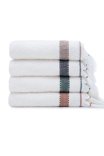 Ecocotton Πετσέτα προσώπου Galya 4 τεμαχίων 100% βιολογική μπορντούρα Kapok 50x90 cm