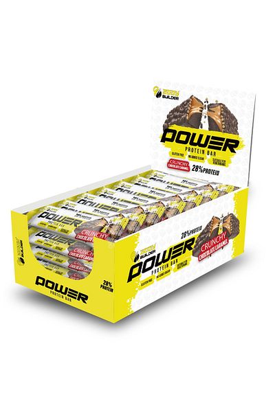 Body Builder Power Choco Caramel Protein Bar 45G, Box Of 12 Pieces