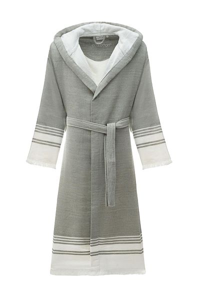 Ecocotton Ανδρικό μπουρνούζι - 100% οργανικό βαμβάκι, λινό μελανζέ, χακί
