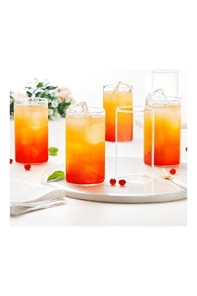 Borosil طقم أكواب زجاجية مربعة من فيجن، مكون من 6 قطع - قابلة للاستخدام في الميكروويف، مصنوعة من البورسليكات، لون أبيض متوسط