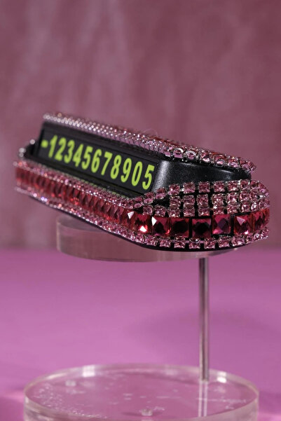 TASARIM ARABAM ATİKE ELİF AKIN Pembe Fuşya Baget Taşlı Araç Içi Numaratör