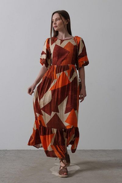 Kokosh moda Μπαλόνι με μοτίβο - Φόρεμα σε σχήμα καφέ