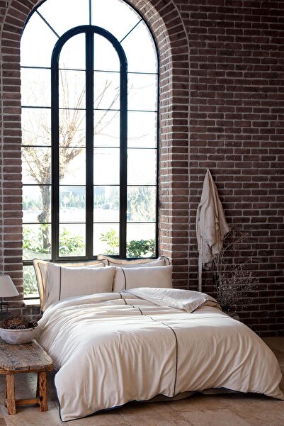 Ecocotton Farya Çift Kişilik Nevresim Takımı %100 Organik Pamuk Kenevir Karış...
