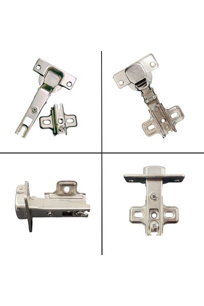 Yahya Cabinet Hinge Flat 90 Degree Stainless 3-Piece