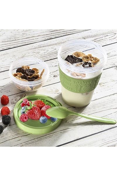 Roza's Home Titiz Take'n Go Practical Portable Snack and Yogurt Container with Spoon Ap-9199