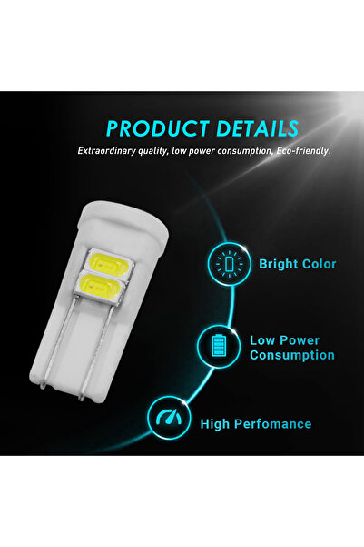 New Spider Plus لمبة LED T10 إسفينية صفراء - 20 قطعة للاستخدام الداخلي للسيارة، والمؤشر، وموقف السيارات، ولوحة القيادة، والصندوق، والقبة