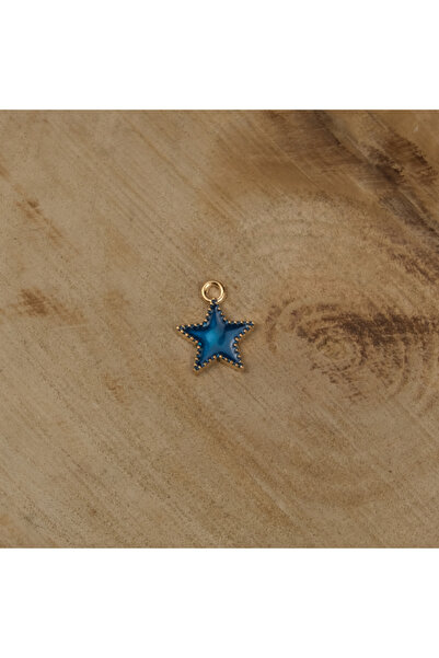 Prestij Boncuk Aparat de bijuterii și accesorii Blue Star cu inel metalic galben