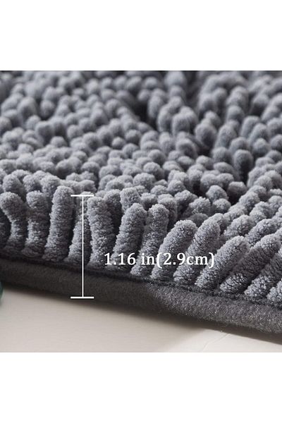 COOYA Bath Mat, 80x50 cm Non-Slip, Soft Cozy Shaggy Durable Thick, Easier to Dry, Plush Rugs(Black)