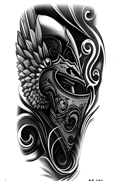 pivok Viking Savaşçı Geçici Dövme Geçici Dövme Tattoo(STICKER)