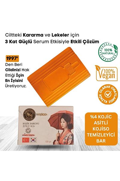 DR NATUREL Kojic Acid Soap, Anti-Blemish Kojic Acid Soap with Turmeric and Kojic Acid Effect 120 Gr.