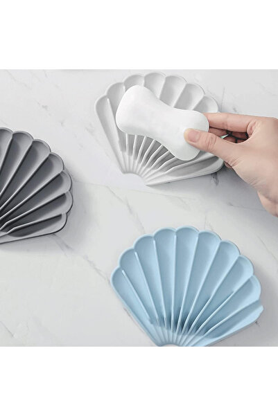 omilife White Color Non-Slip Oyster Shaped Silicone Soap Dish Soap Storage Holder and Portable Soap Dish P