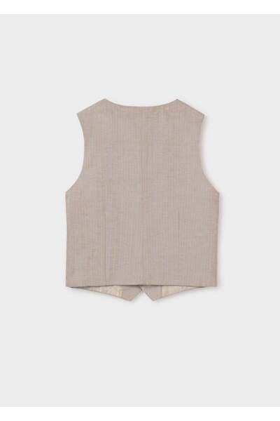 MAYORAL Boy's Linen Vest Camel 6346