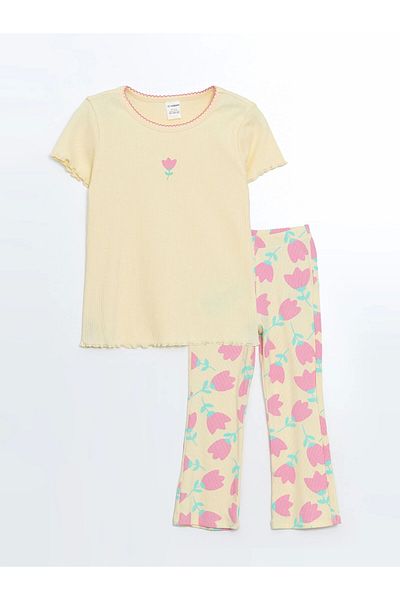 LC Waikiki Lcw Kids Yellow Ruffle Baby Girl T-Shirt and Leggings 2-Piece