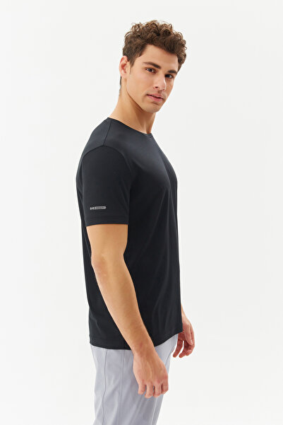 bilcee Ανδρικό αθλητικό μπλουζάκι με κοντό μανίκι με λαιμόκοψη μαύρο 1332