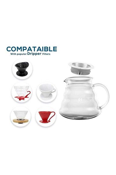 COOYA Coffee Server Clear Heat Resistant Glass Range Coffee Server, Hand Drip Coffee Jug Kettle Teapot