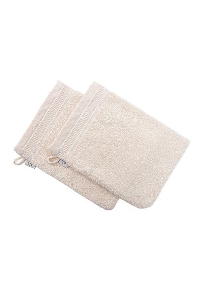 Ecocotton Πετσέτα πουγκί μπάνιου 100% βαμβακερή μπούκλα σετ 2 με κλείσιμο κρέμας 15x20 cm