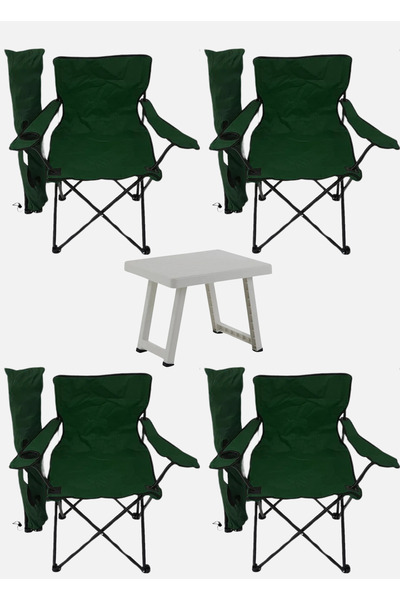 Bofigo 50 X 40 Cm Plastik Masa Ve 4 Adet Kamp Sandalyesi, Plaj sandalyesi