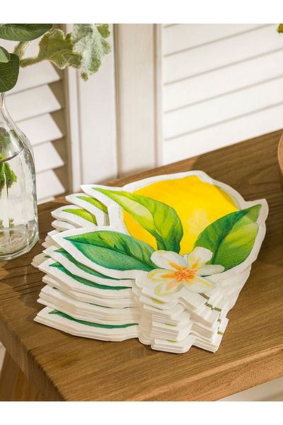 LC Waikiki Yellow Flower Printed Paper Napkins 20 Pcs