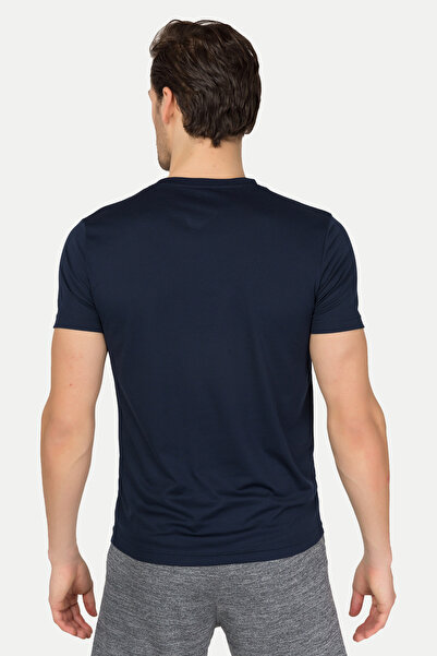bilcee Ανδρικό μπλουζάκι με κοντό μανίκι Navy Blue Crew Neck Training Fitness Sports T-shirt 1332