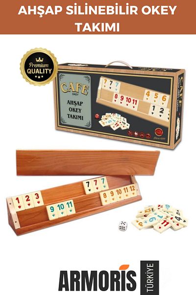 Armoris New Series Antibacterial Dirt-Repellent Scratch-Resistant Wipeable Wooden Coffee Shop Cafe Okey Set