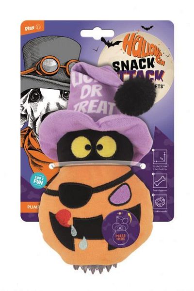 M-PETS Halloween Pumpkin Snack Attack Dog Toy