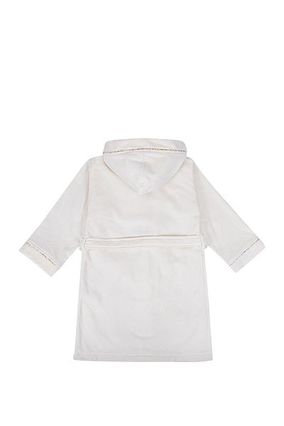 Ecocotton Μπουρνούζι Nina Girl's 100% Organic Cotton Κεντημένο Κρεμ-κίτρινο