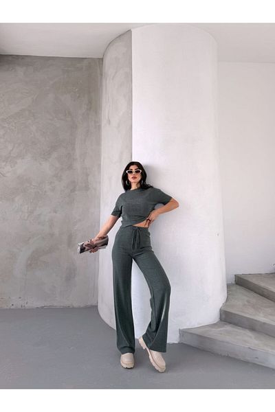 Laressi Wooden Shell Pattern Crop Suit