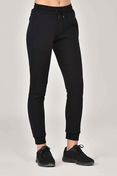 bilcee Pantaloni de sport de iarnă cu picior negru cu nervuri pentru femei (1329)
